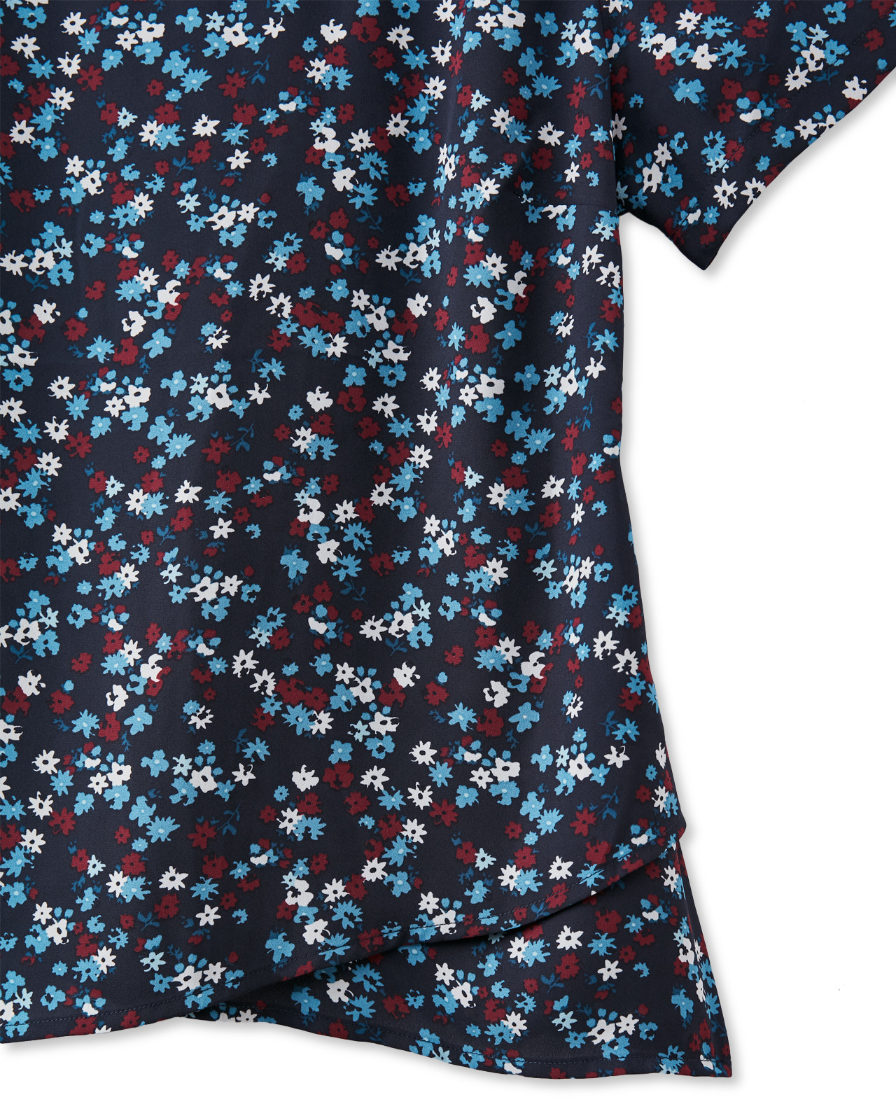 Women's Petite - Crossover Hem Shirt Close Up Of Crossover Hem Detail