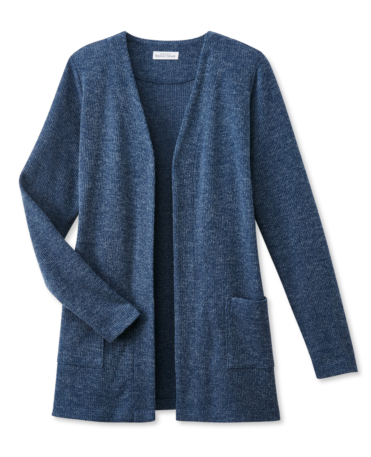 Women's Marled Pocket Topper Long Sleeve Front View
