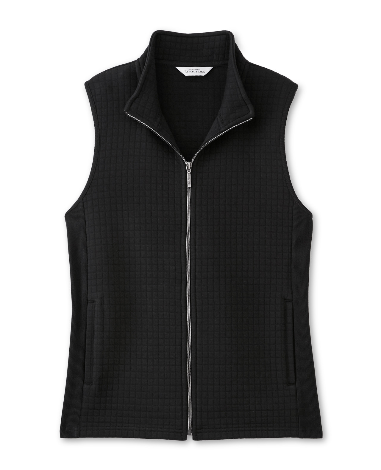 Front View of Quilted Rib Panel Vest