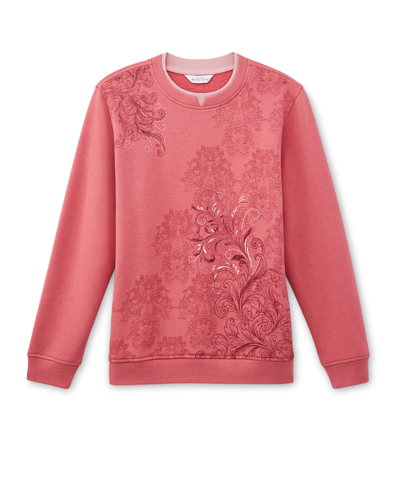 Front View of Everyday Boho Scroll Pullover Sweatshirt