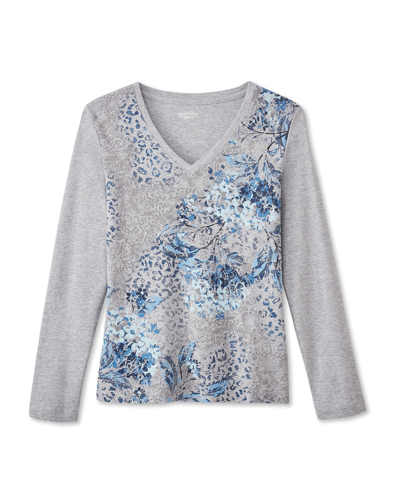 Front View of Petite - Animal Collage Tee