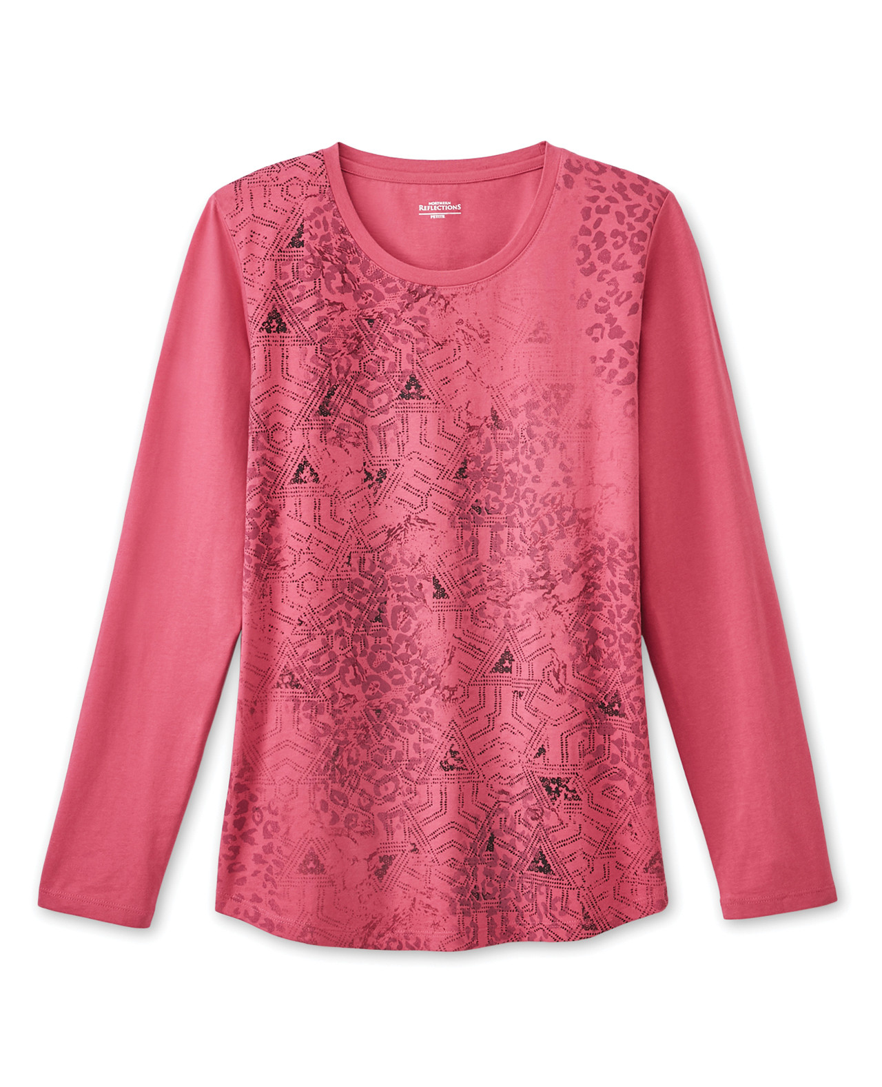 Front View of Petite - Semi Fit Printed Tee