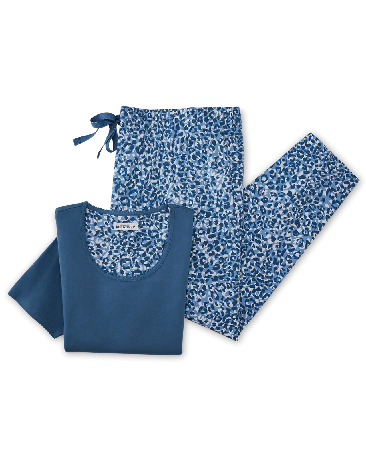 Front View of Short Sleeve Animal Print Pyjama Set