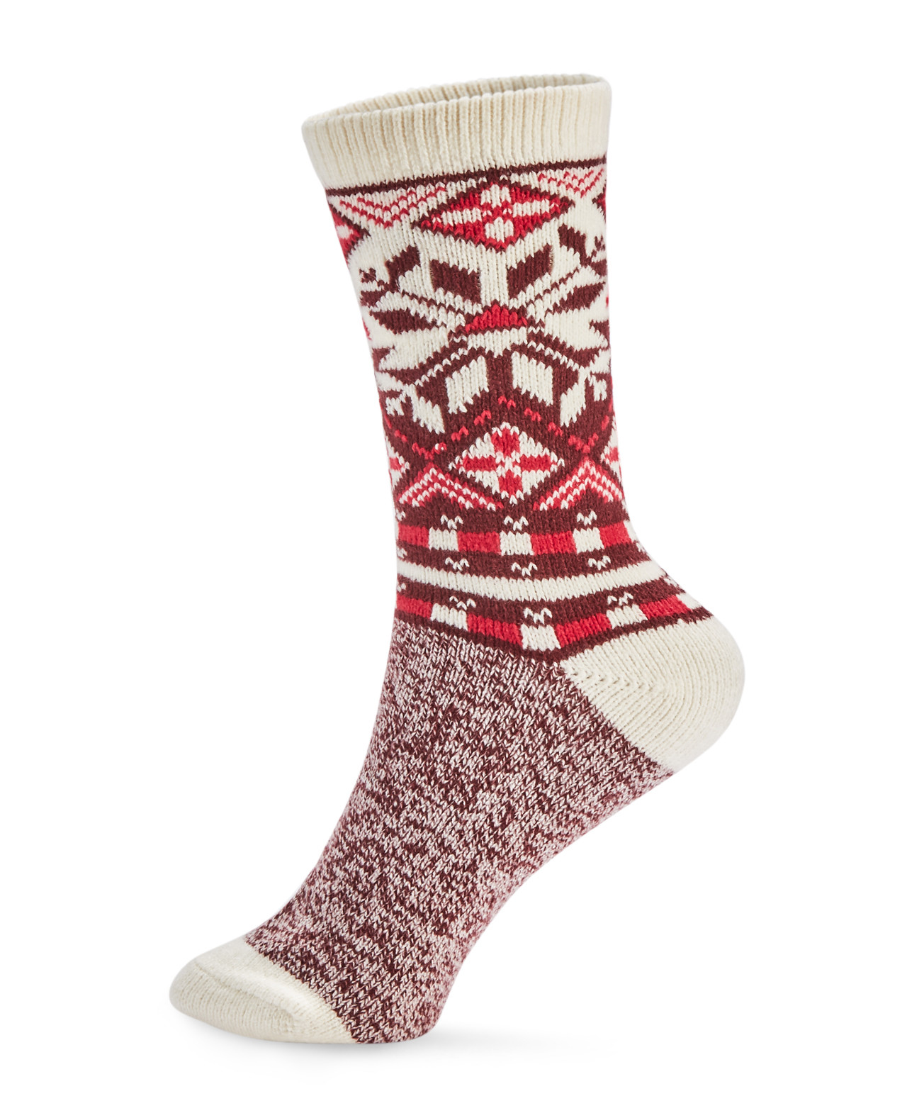 Red Fairisle Super soft Crew Socks