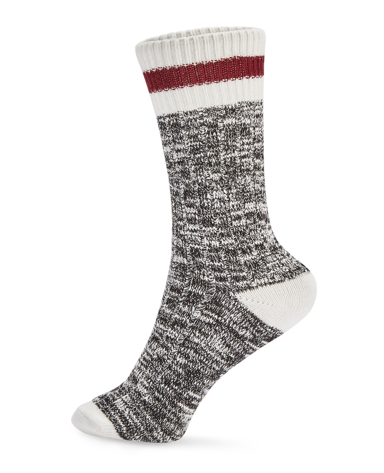 Grey Slub Yarn Boot Socks