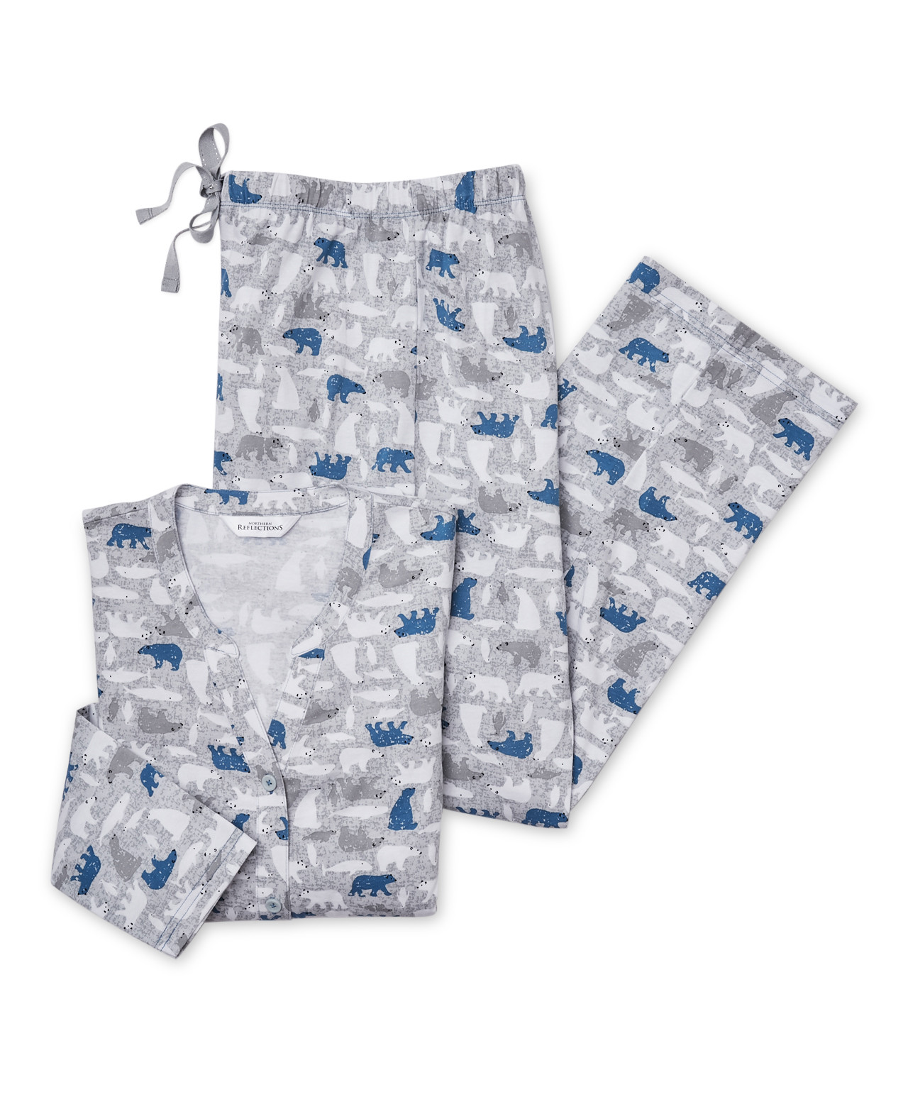 Front view of Women's Organic Cotton Polar Bear PJ Set