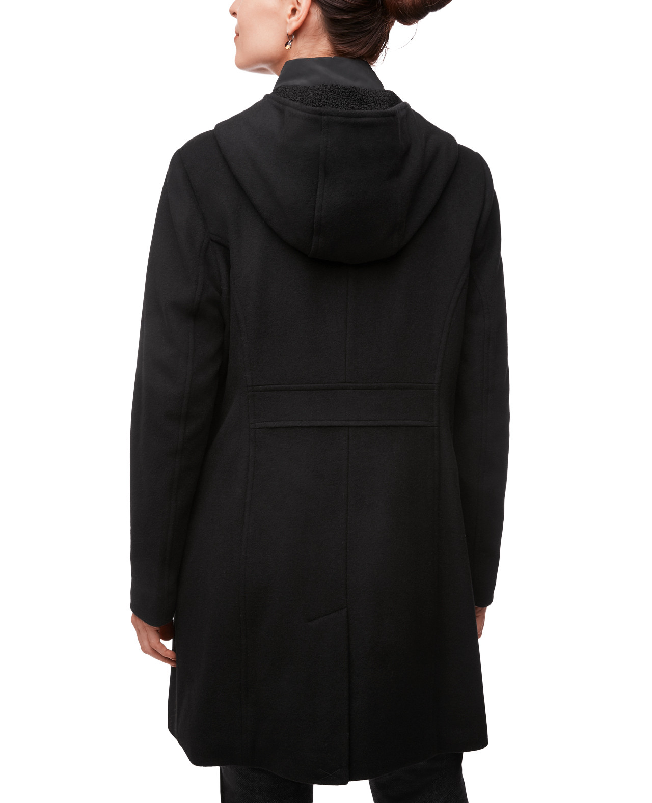 Hooded Wool Cashmere Coat Back View