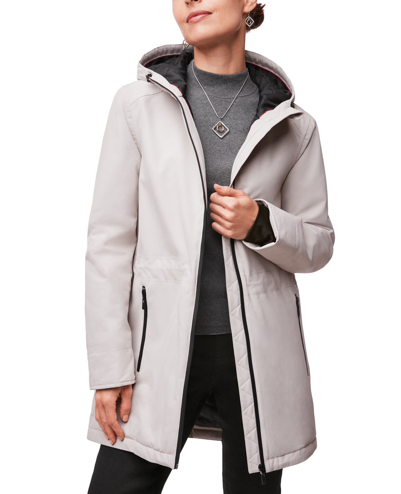 Front view of Women's Waterproof Hooded Jacket