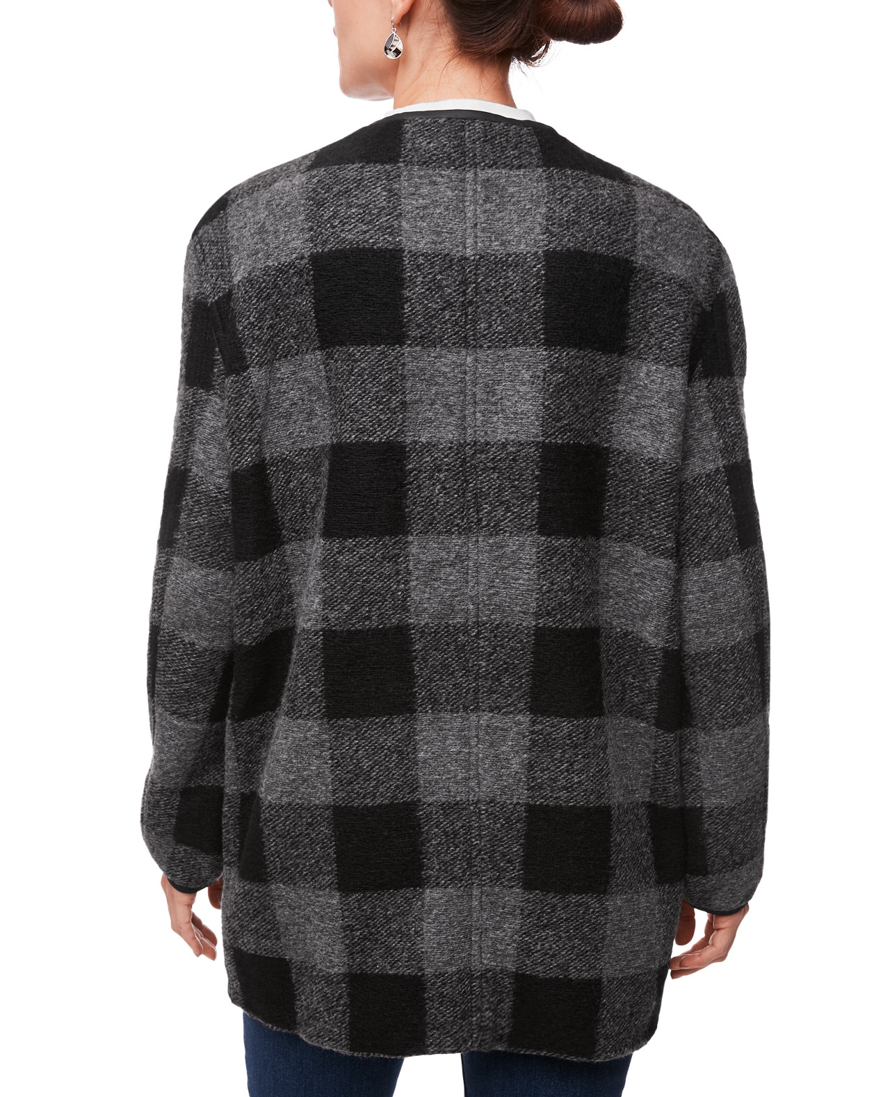 Buffalo Plaid Zip Jacket Back View