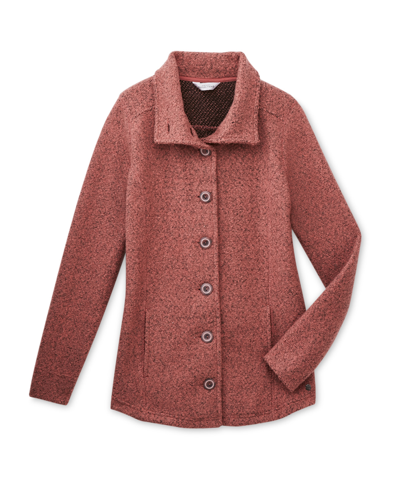 Front view of Women's Stand Collar Boucle Jacket