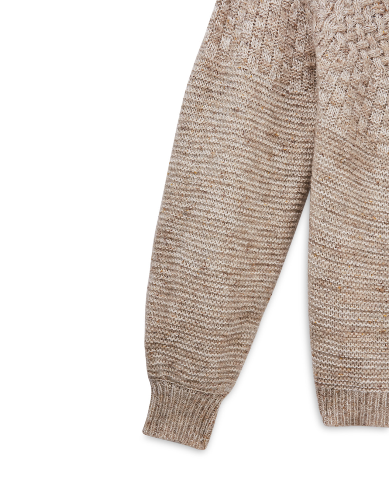 Close Up Cuff on Crew Neck Cable Sweater