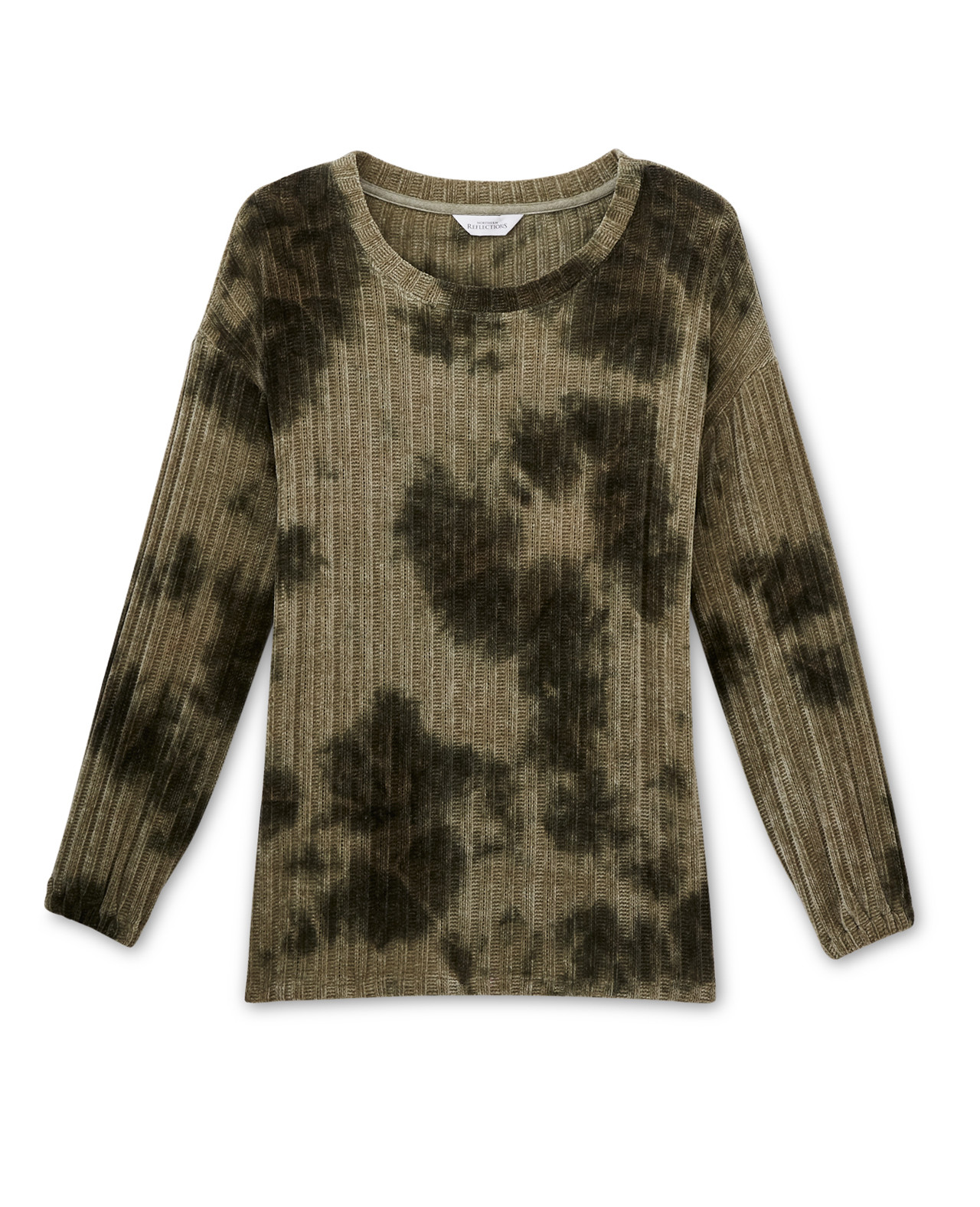 Front View of Tie Dye Pullover With Slits