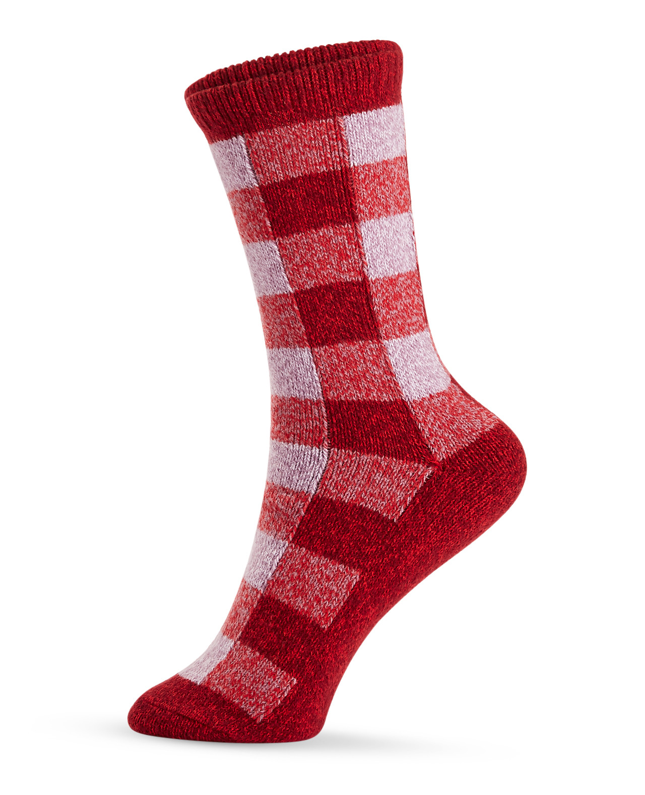 Plaid Super soft Socks- Red