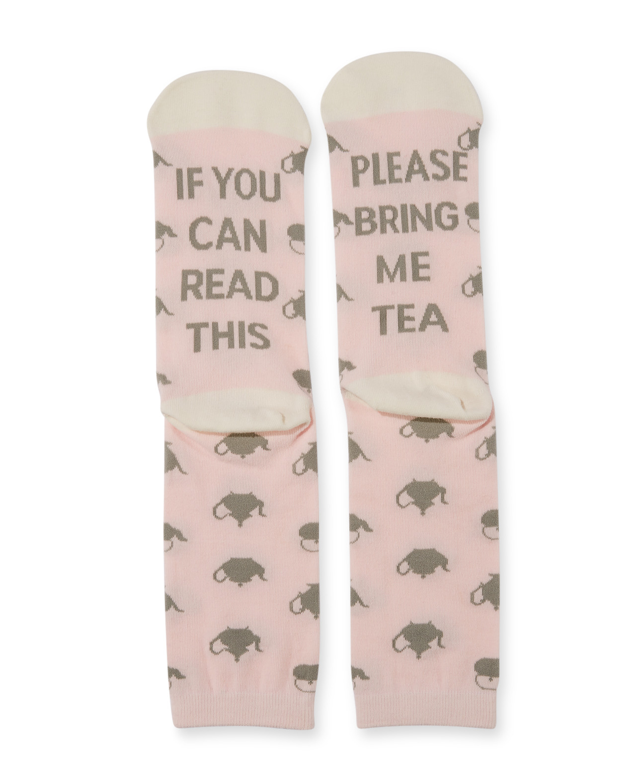 Novelty Message Socks - Tea message on soles - If you can read this bring me tea