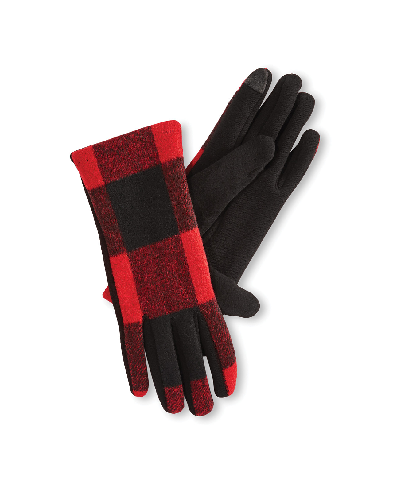 Red Plaid Texting Gloves
