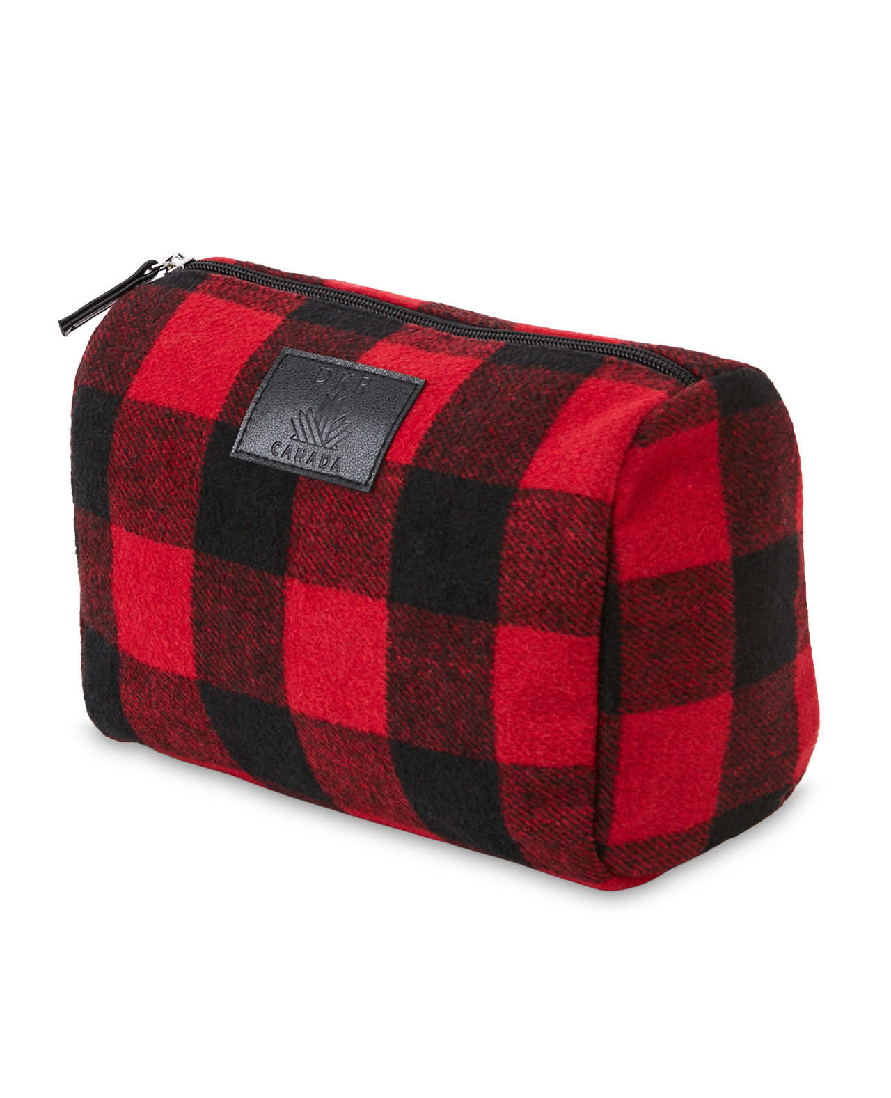Buffalo Plaid Vanity Bag With Zipper Side