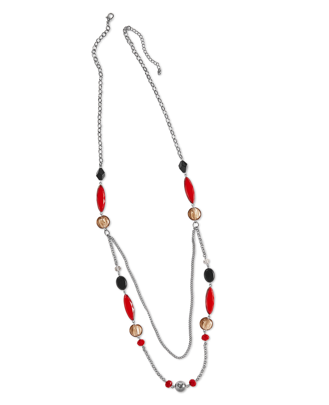 Layered Beaded Station Necklace