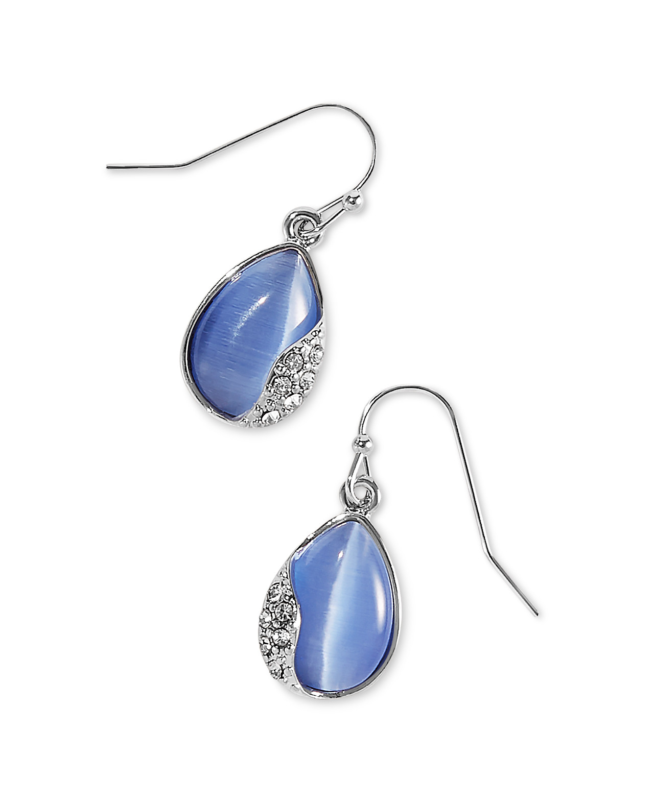 Blue Teardrop Glass Earrings