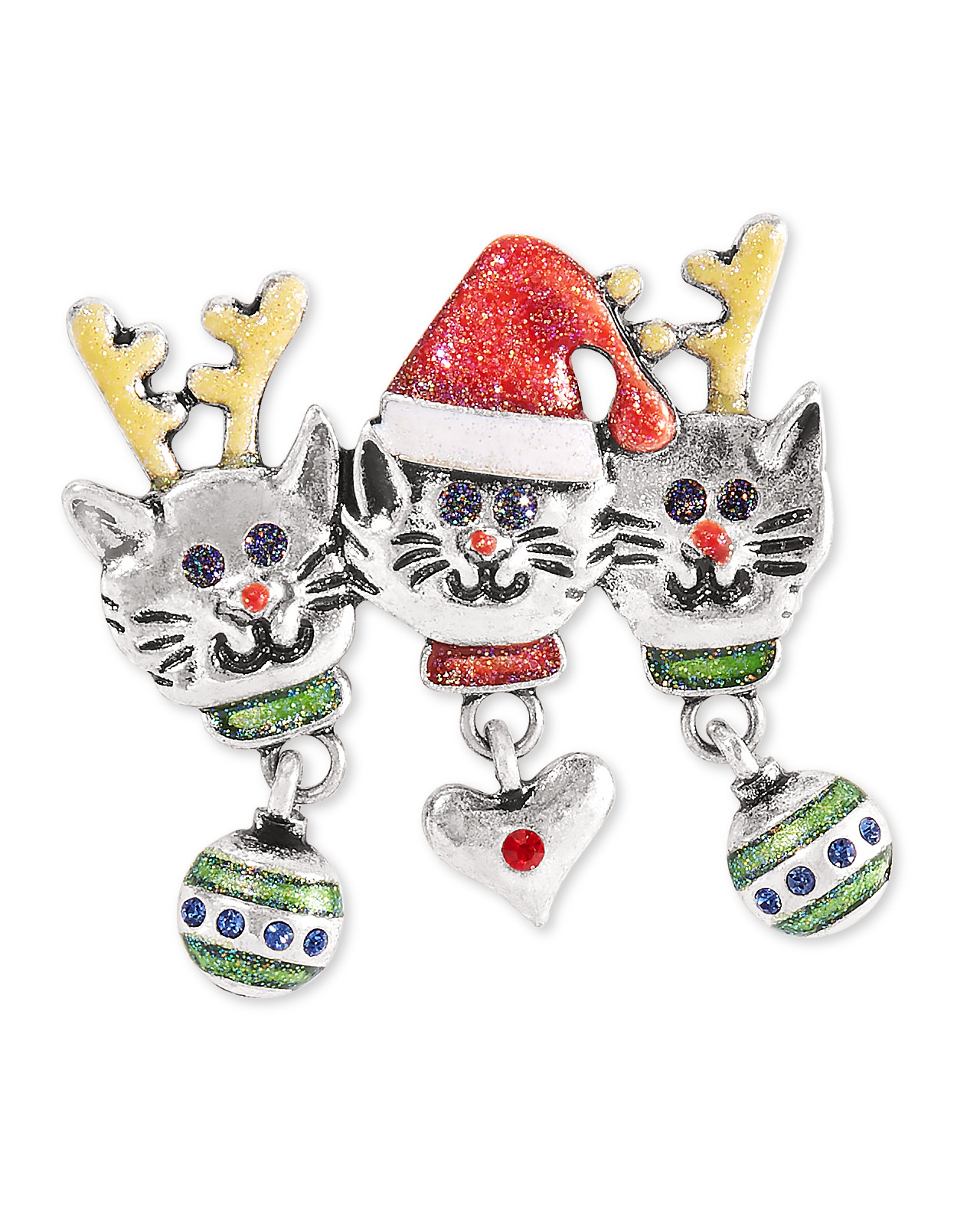 Festive Three Cat Pin