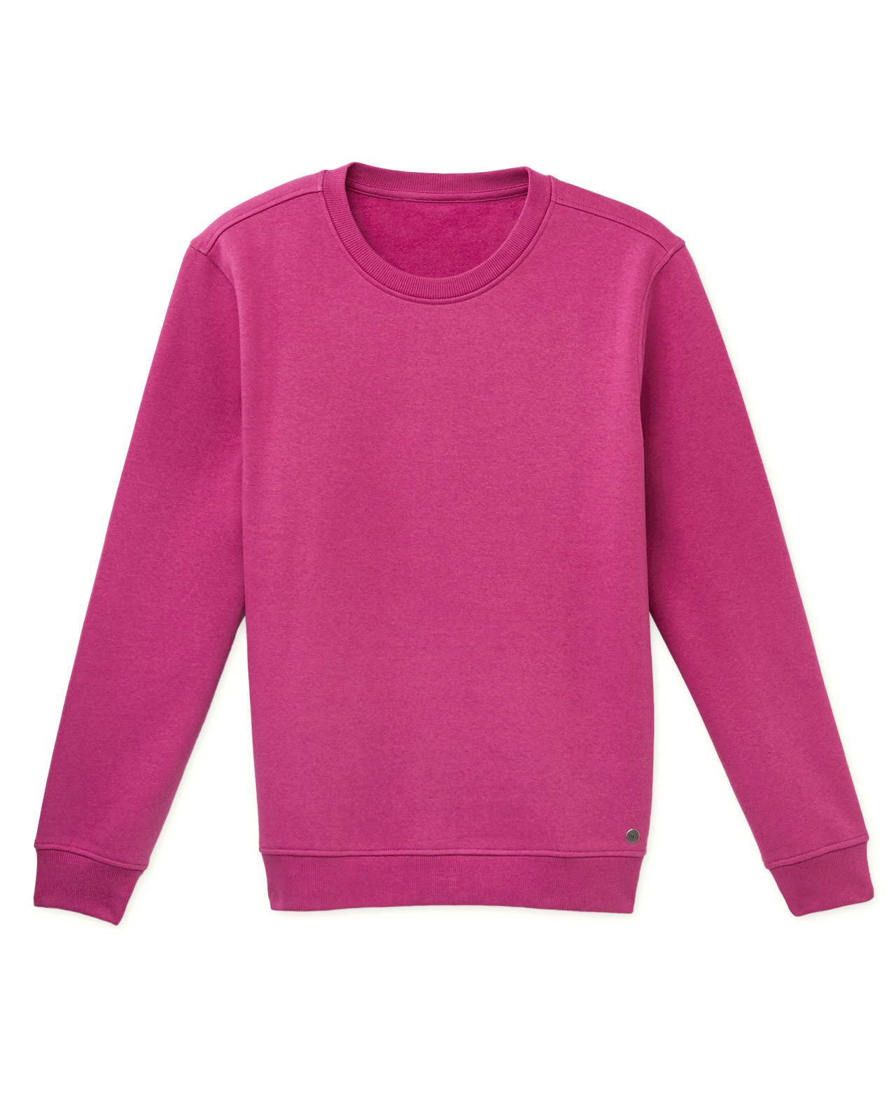 Front view of Solid Magenta Crewneck Sweatshirt
