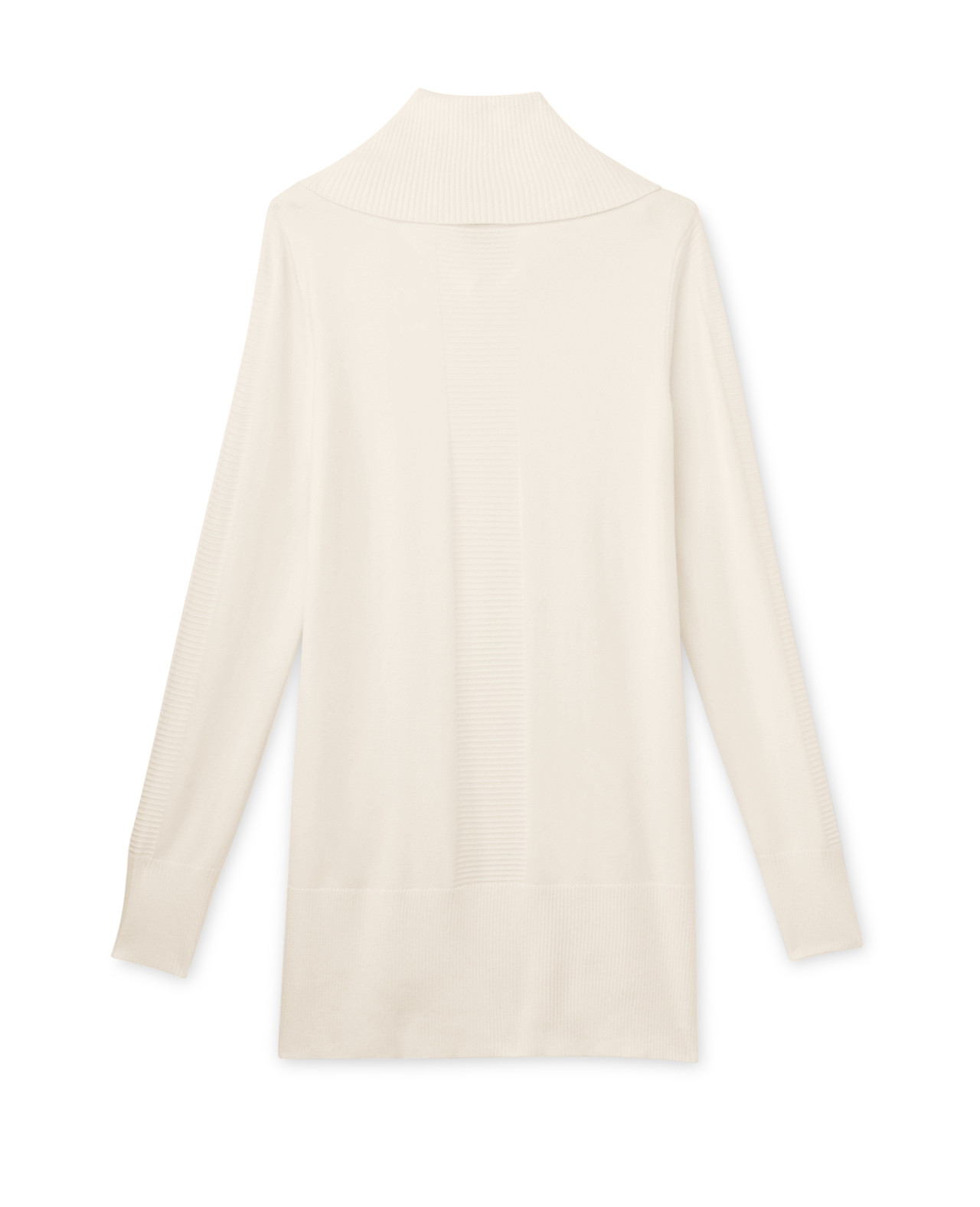 Back view of Drop Shoulder Cowl Neck Sweater