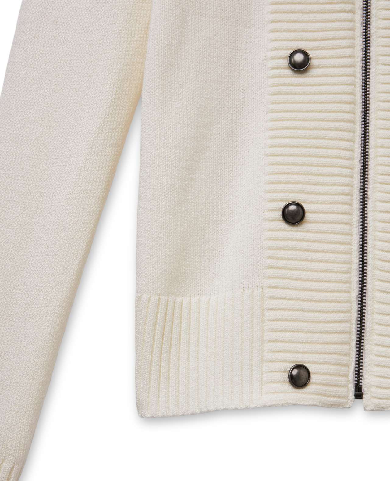 Close up View of Button Front Military Cardigan