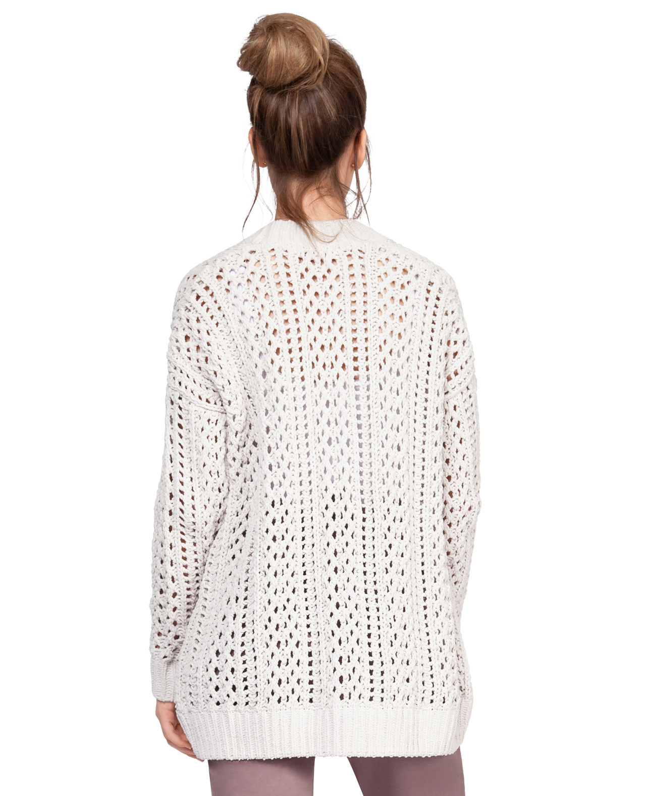Chunky Chenille Knit Cardigan Back View
