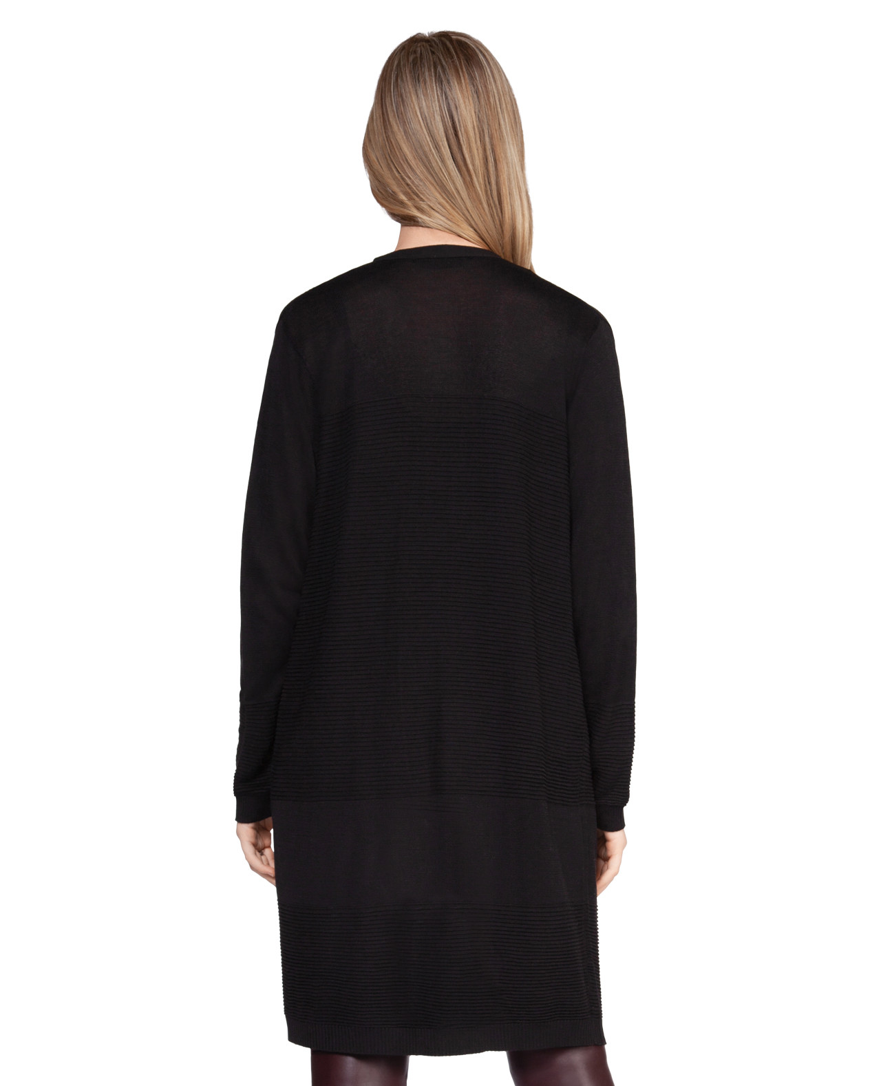 Ottoman Stitch Duster Cardigan Back View