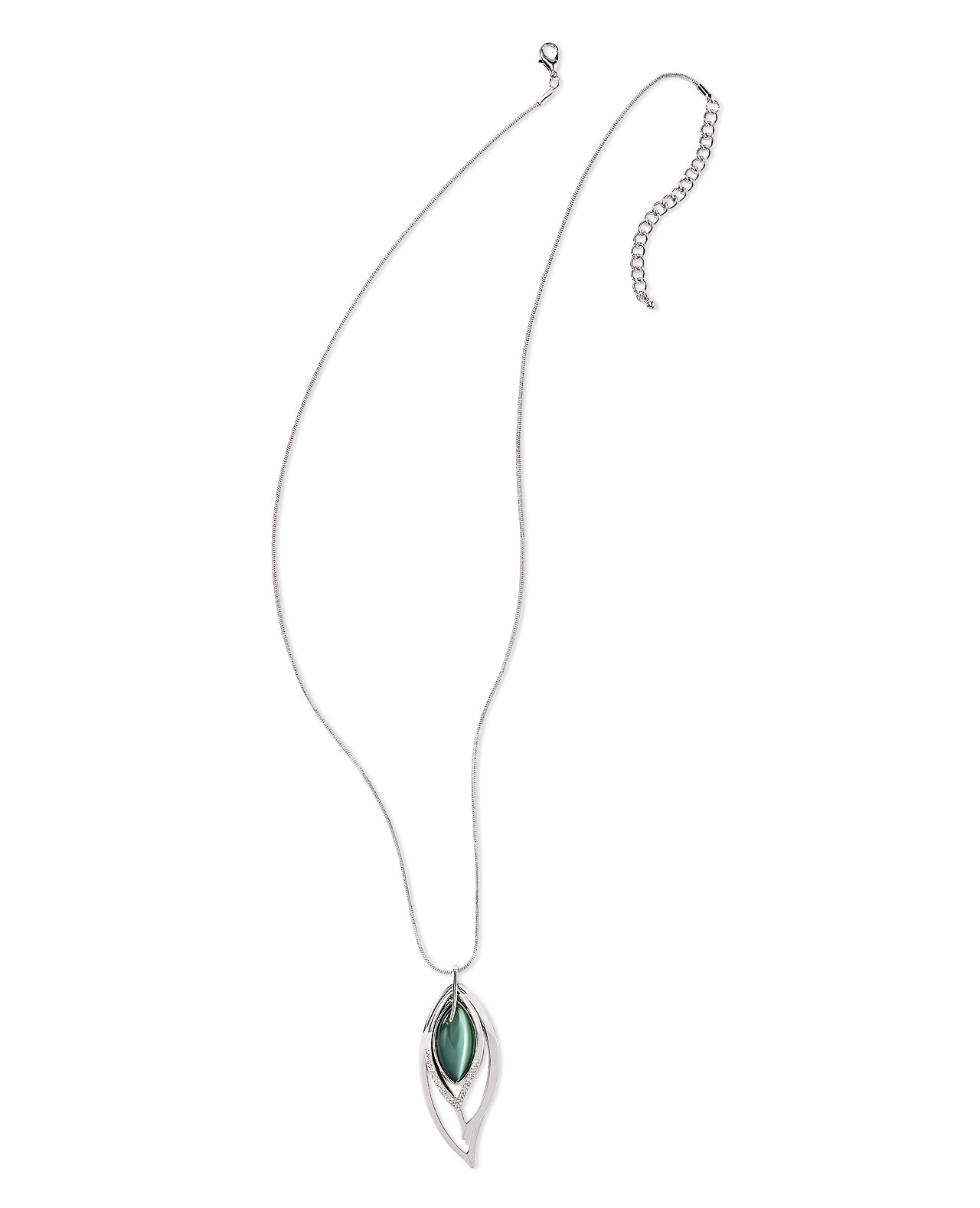Silvertone Long Marquis Necklace