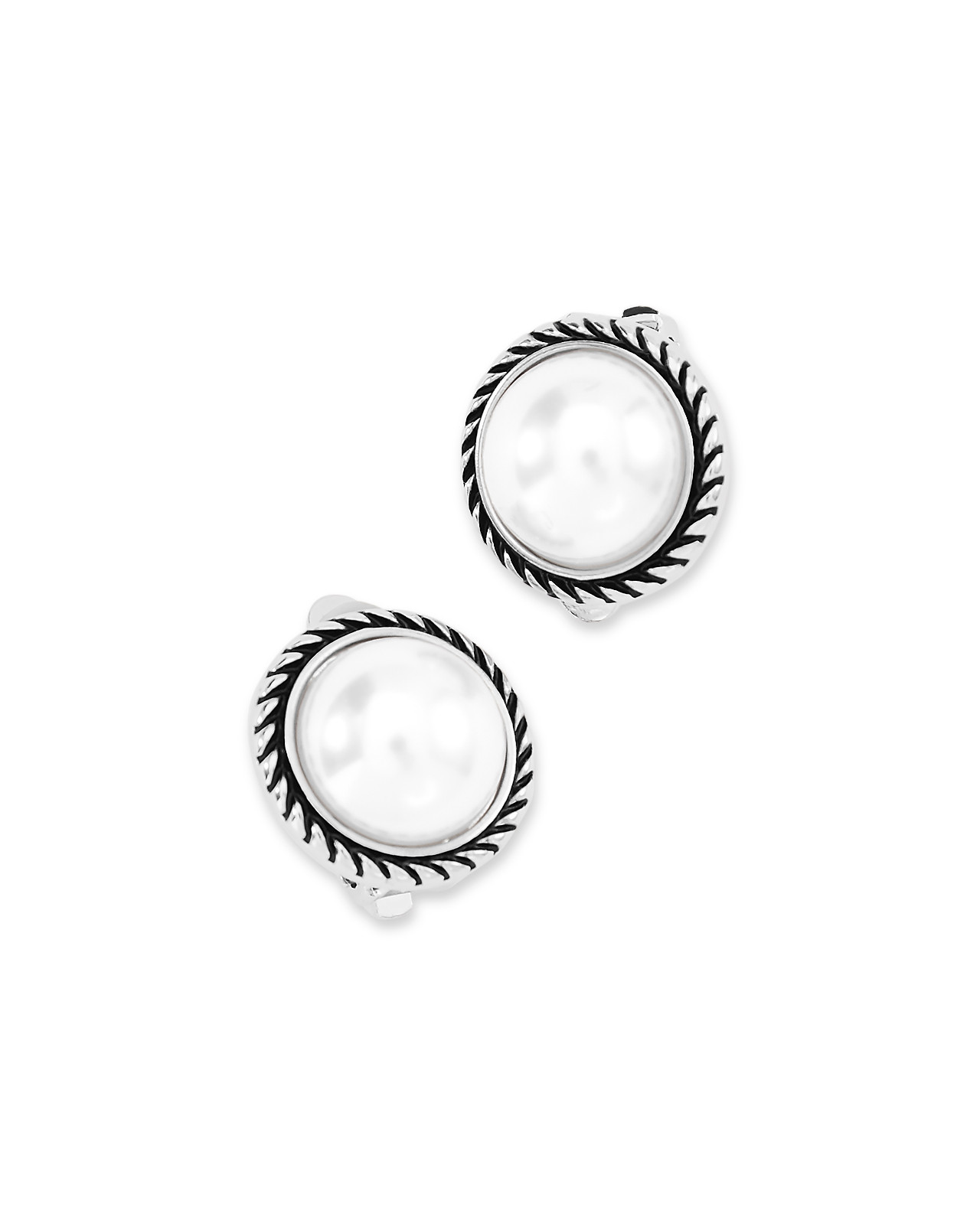 Silvertone Pearl Clip