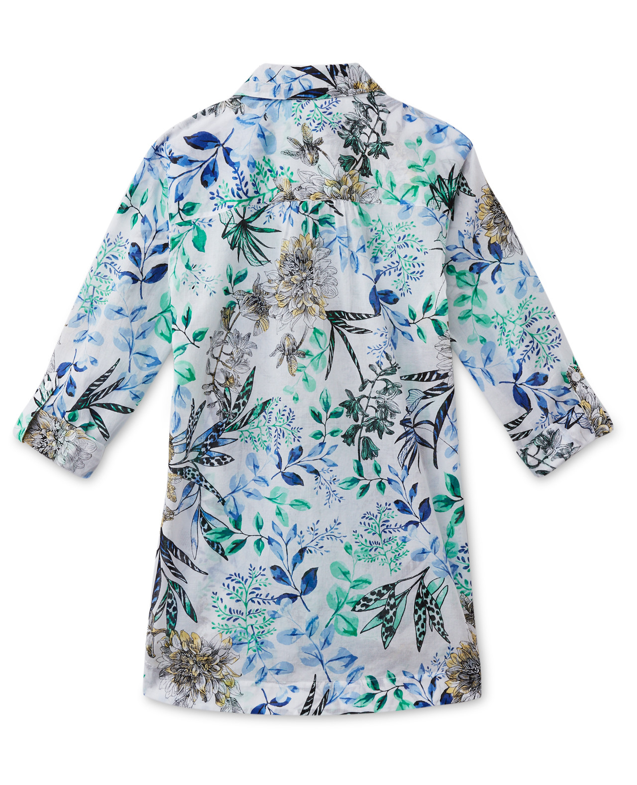 Printed Cotton Button Down Shirt Back View