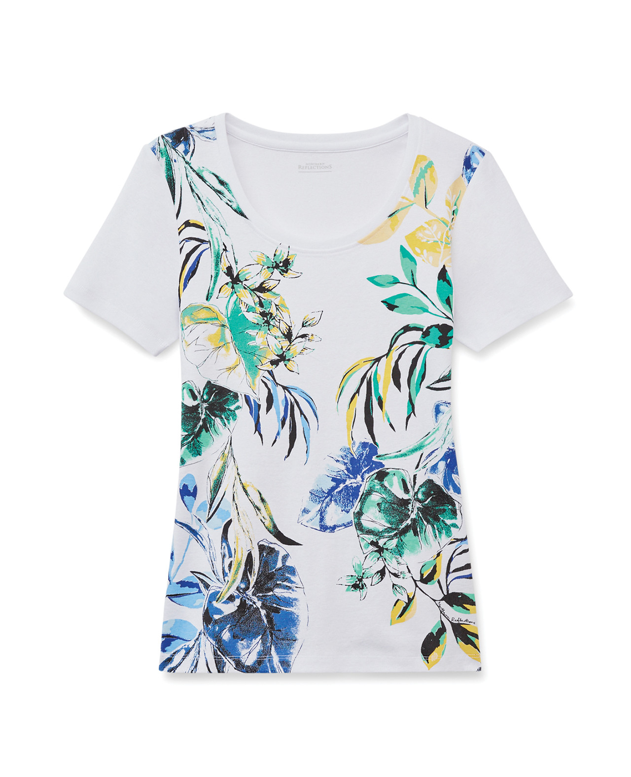 Short Sleeve Foliage Print Tee