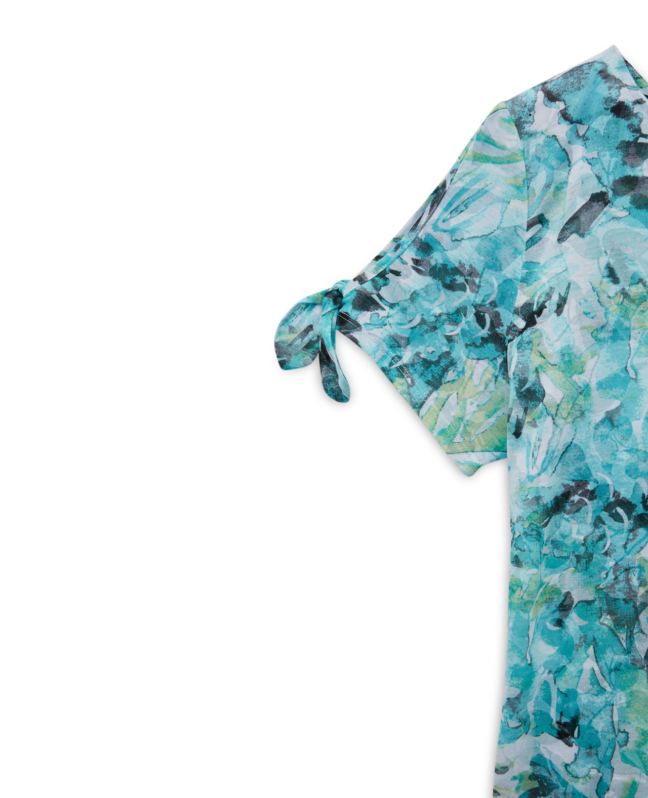 Close up of Tied Sleeve Printed Top