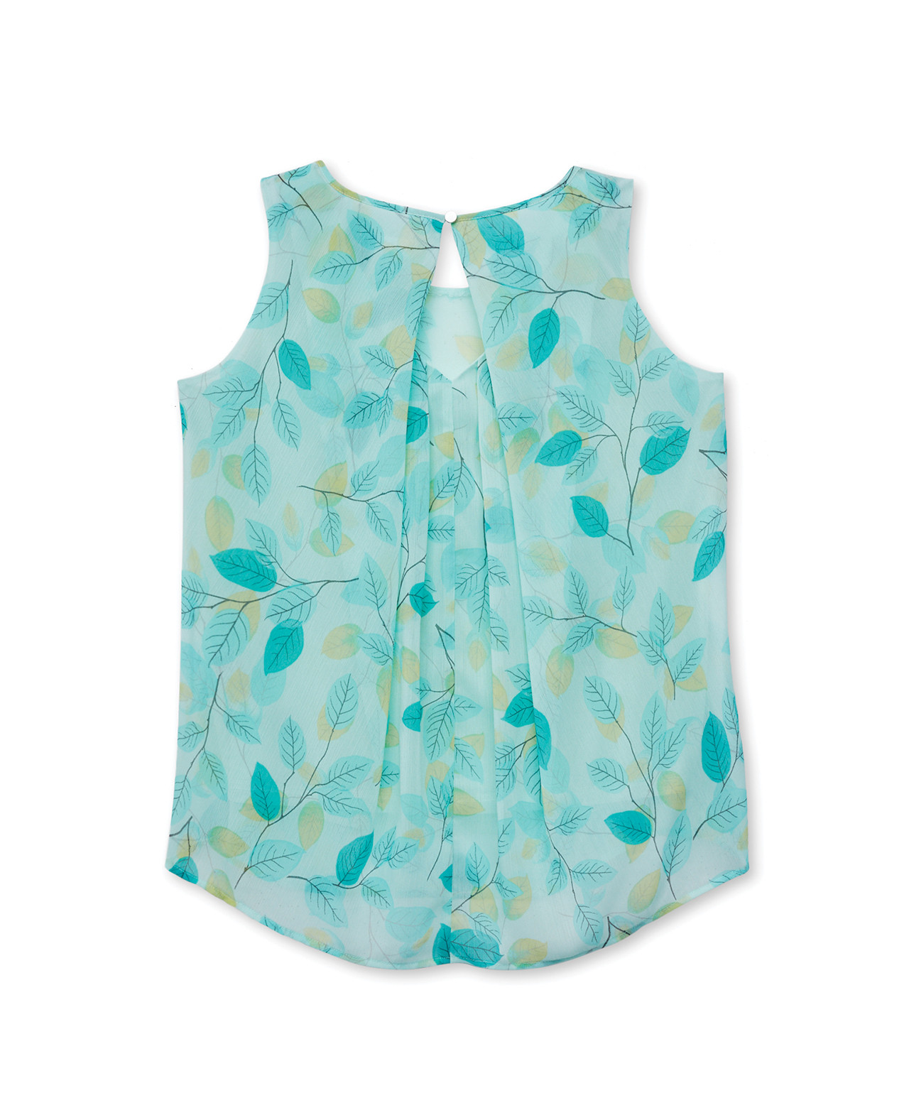 Back view of Open Back High Low Sleeveless Blouse