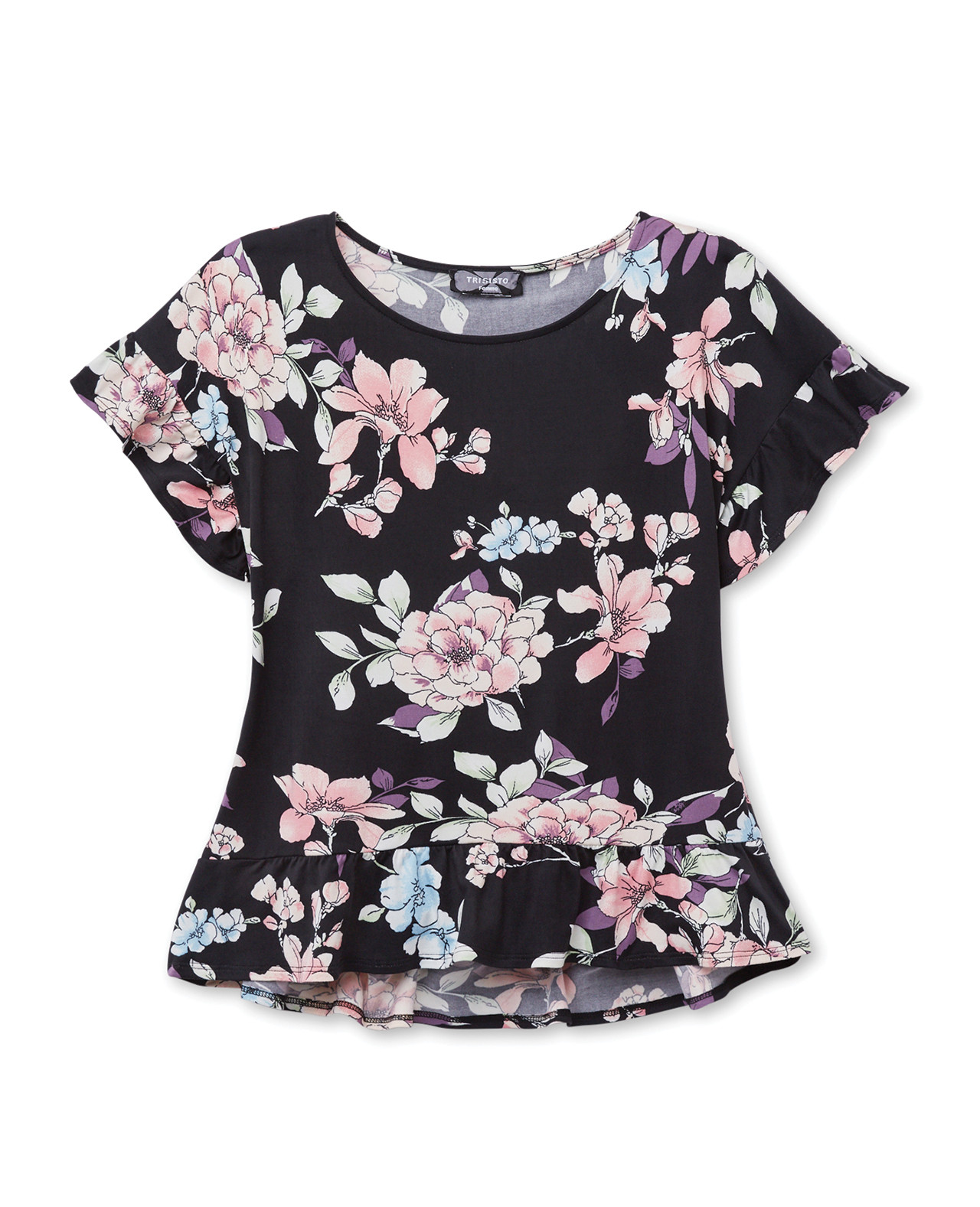 Knit Top with Ruffle Hem