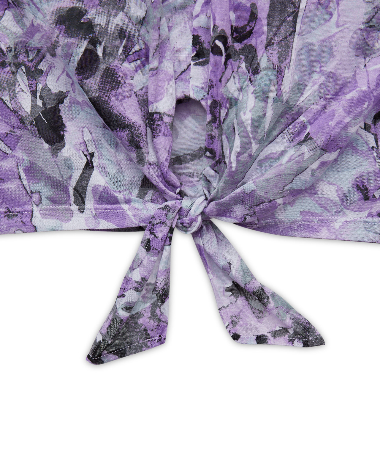 Close up view of Short Sleeve Botanical Print Top