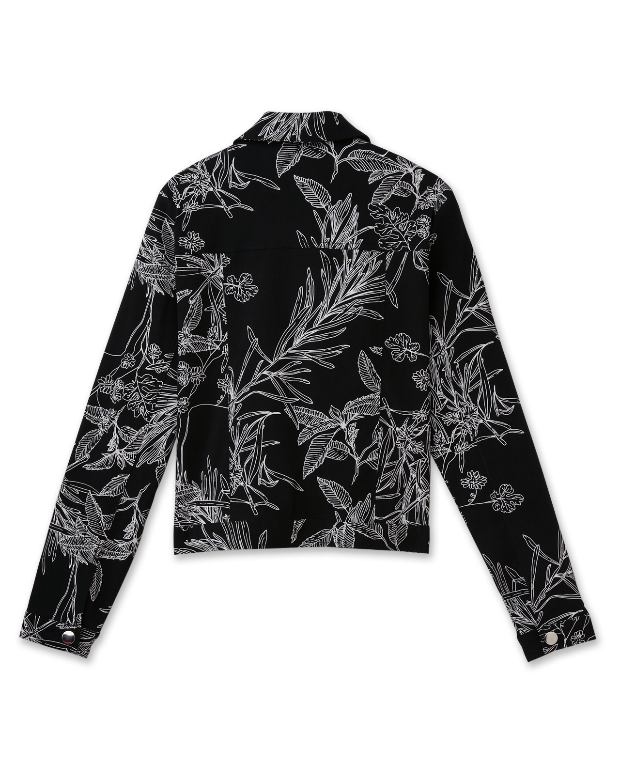 Back View of Printed Button Front Jacket