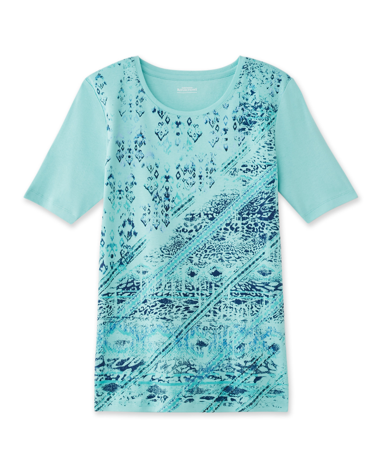 Diagonal Crew Neck Top