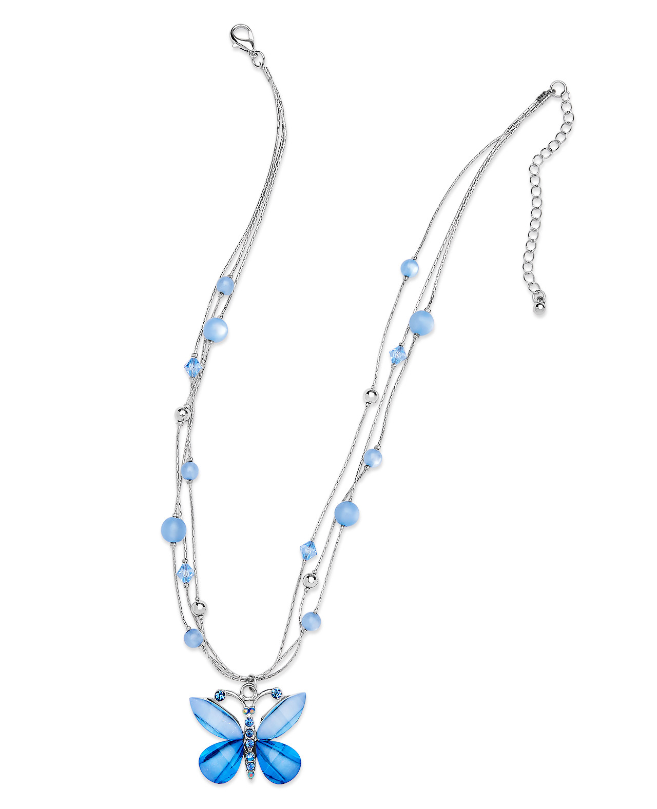Glitter Stone Butterfly Necklace
