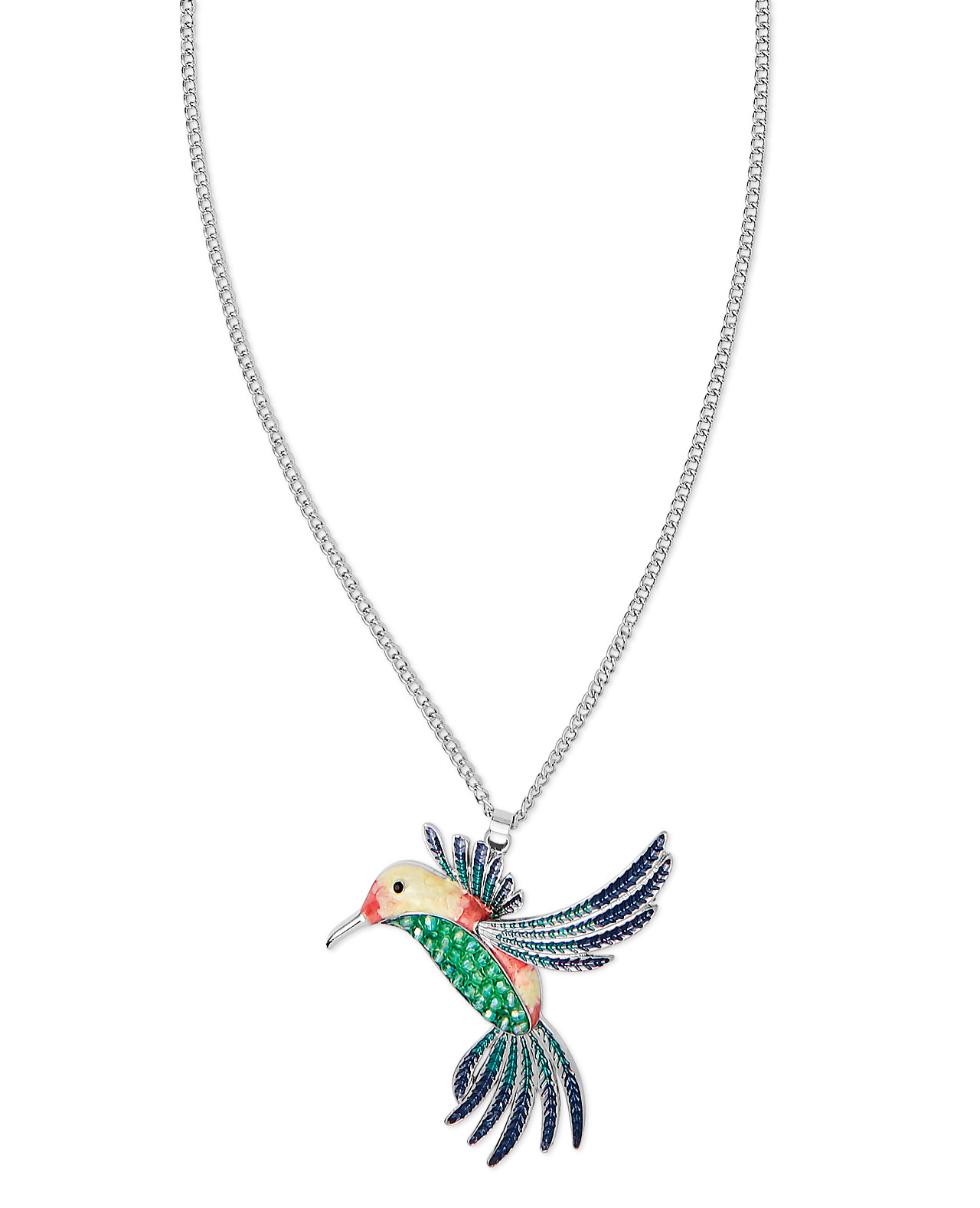 Hummingbird Necklace - Multicoloured Close Up