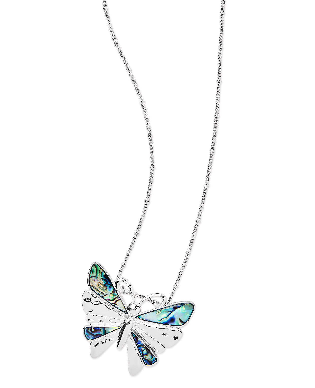 Butterfly Necklace - Blue Close Up