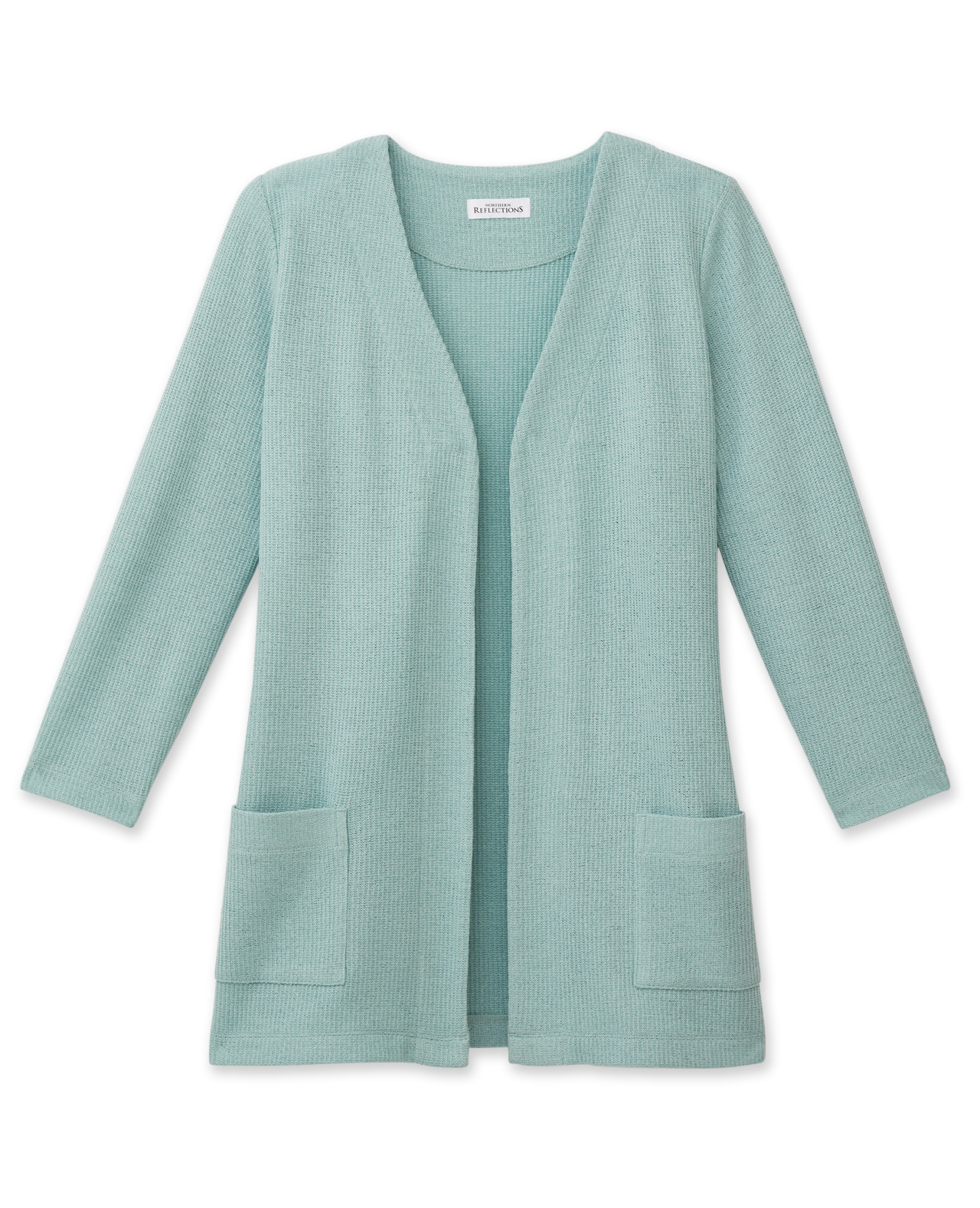 3/4 Sleeve Marled Topper - Green