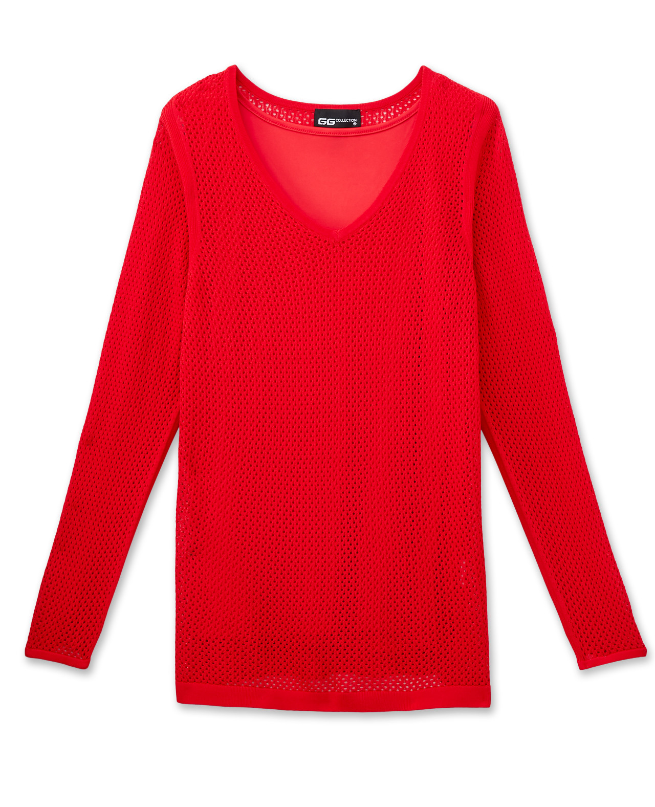 3/4 Sleeve V Neck Novelty Sweater - Red