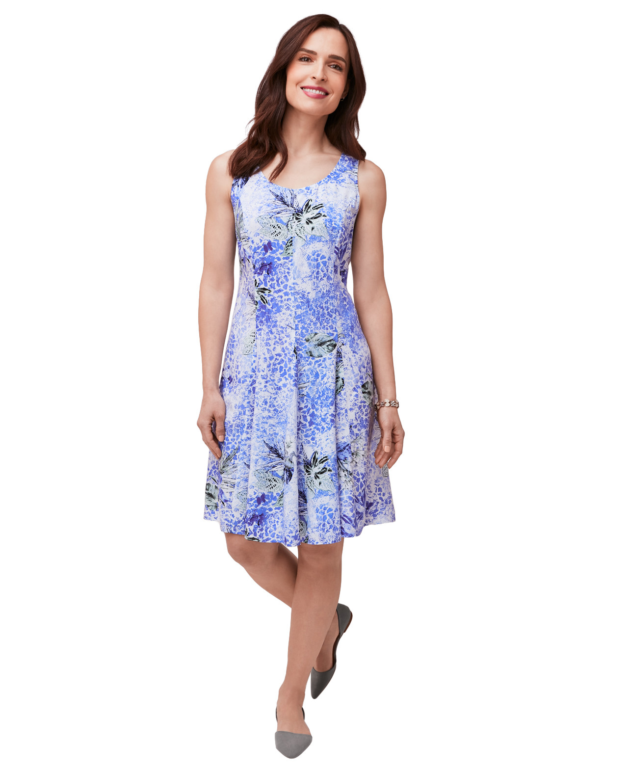Floral Print Textured Dress