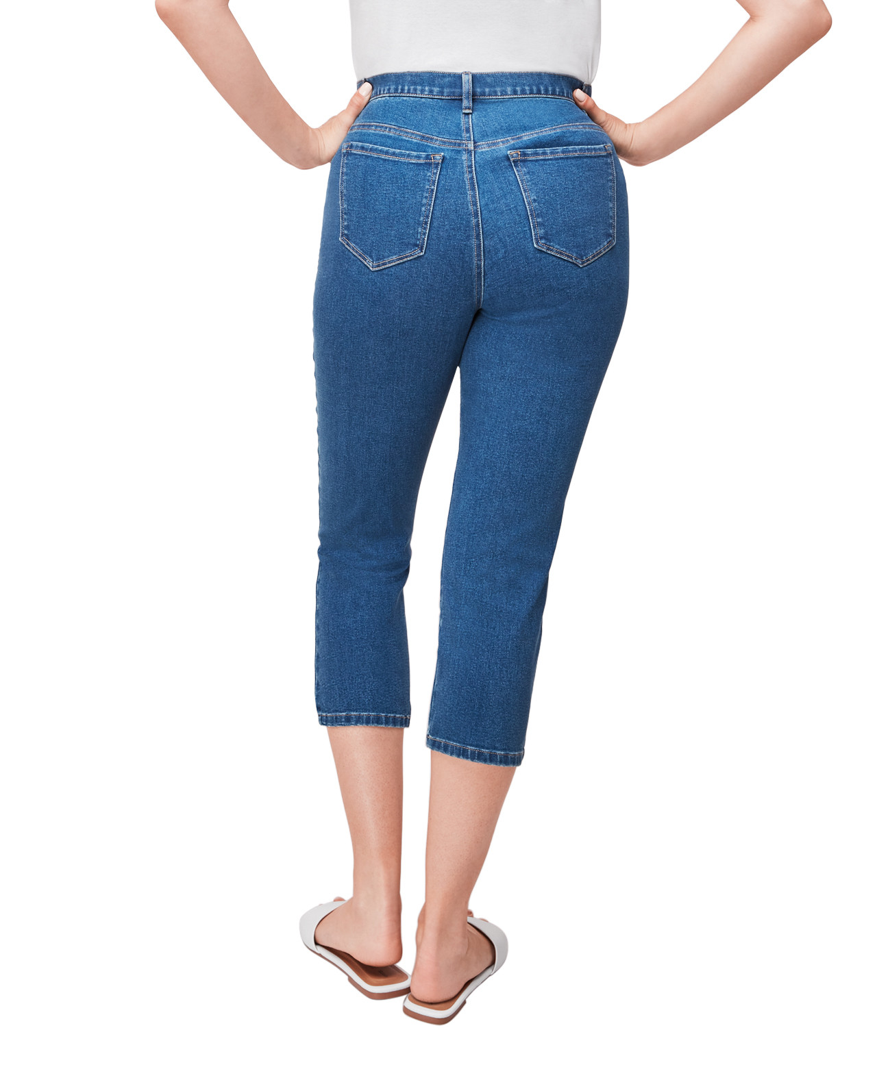 Curvy Essential Rose Laser Denim Crop