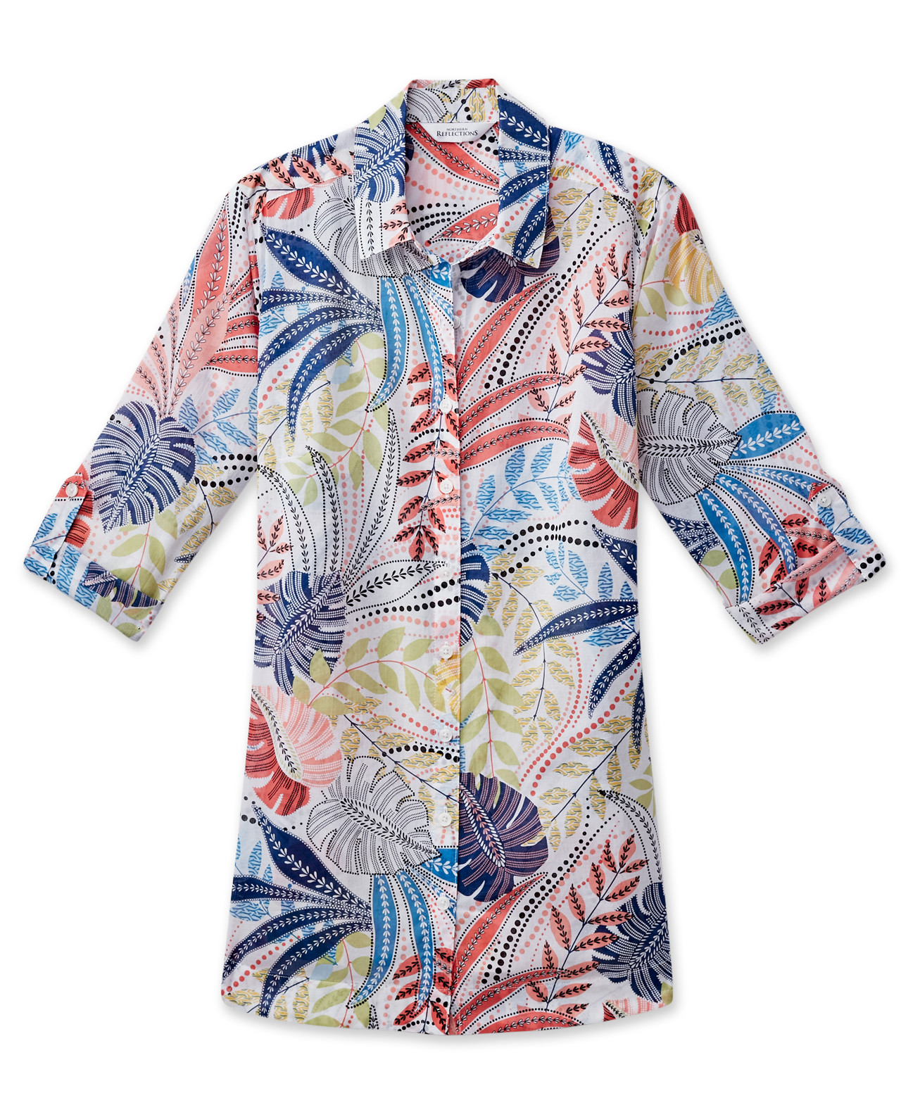 Button Front Tunic Blouse