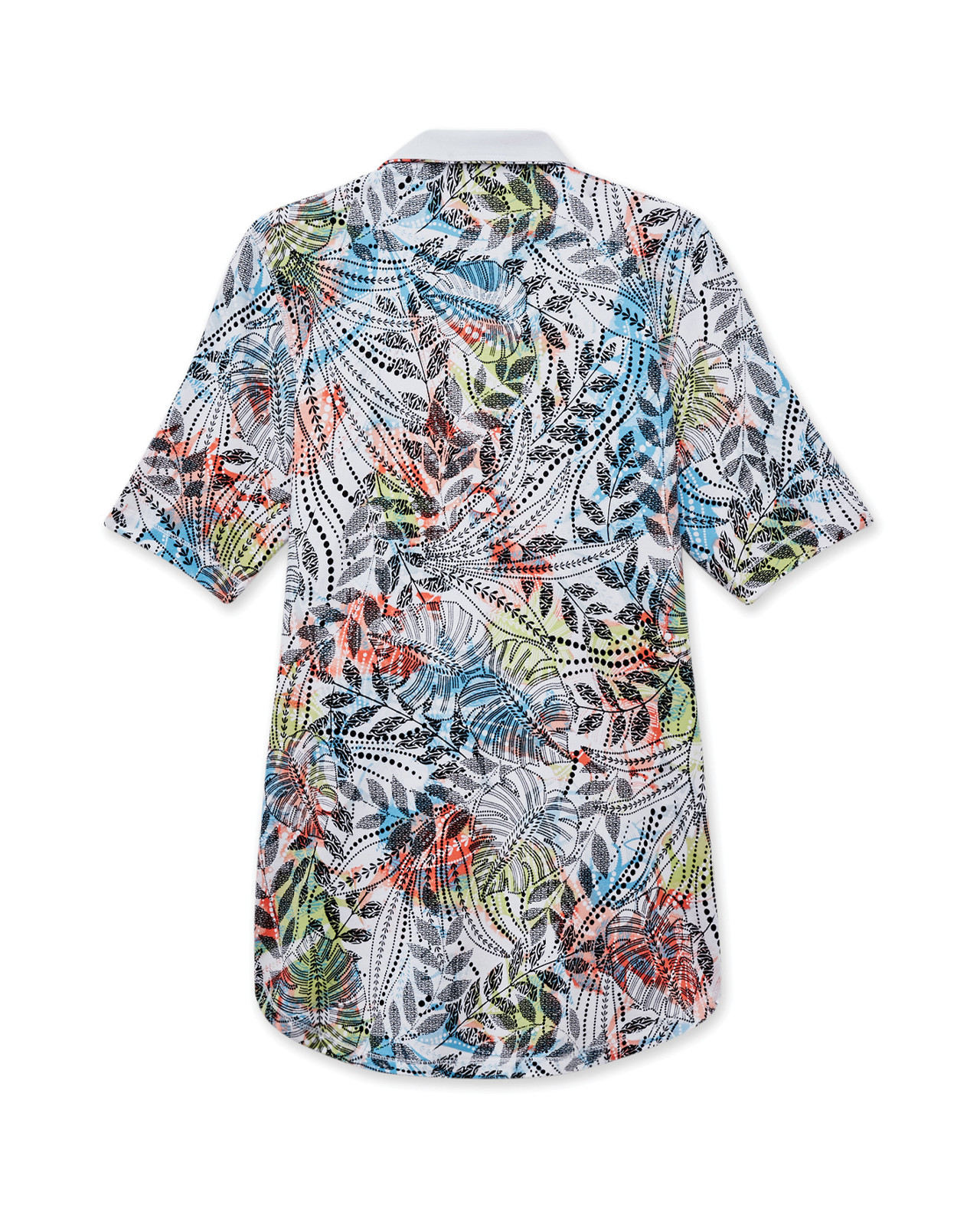 Contrast Panel Stand Collar Shirt