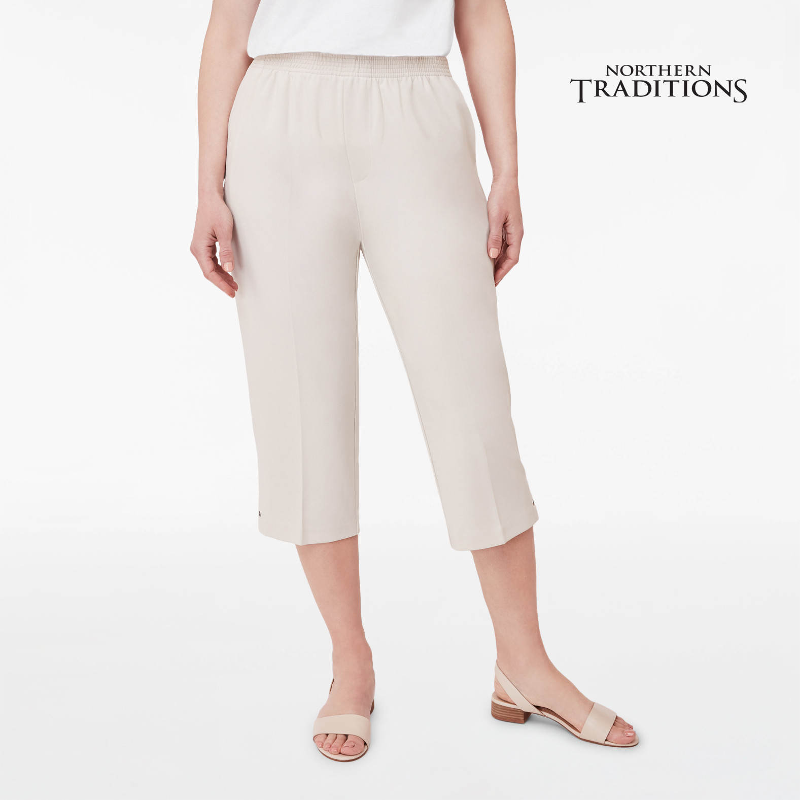 Comfort Fit Crepe Pull On Capri