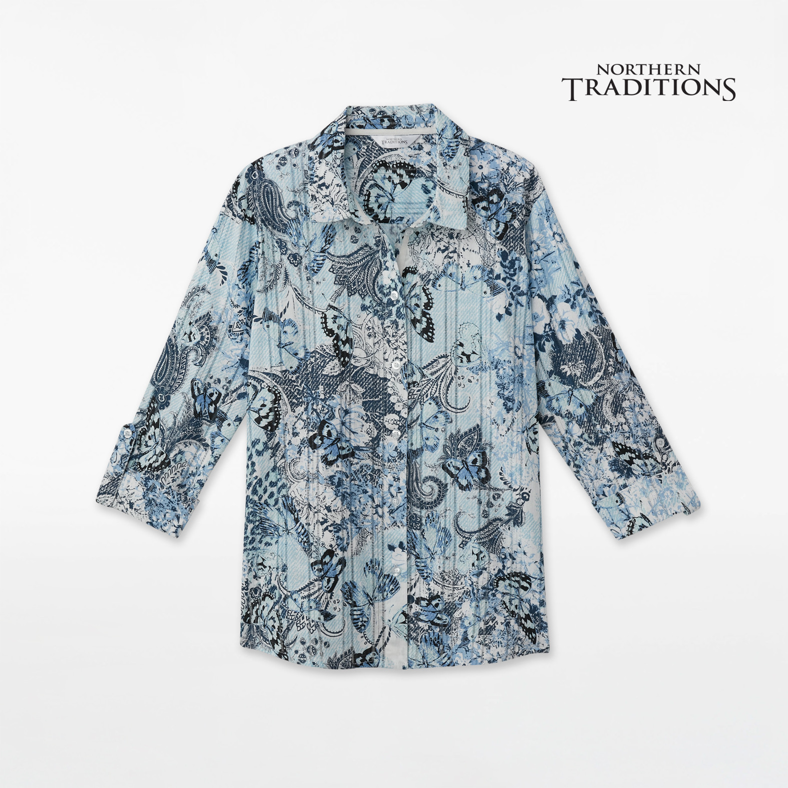 Petite - Three Quarter Sleeve Shirt