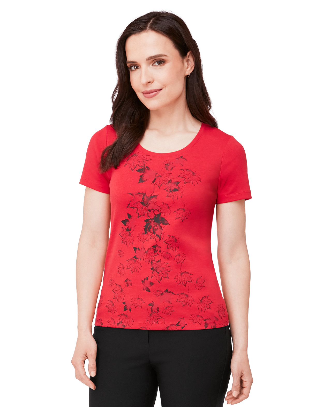 Maple Leaf Scoop Neck Tee